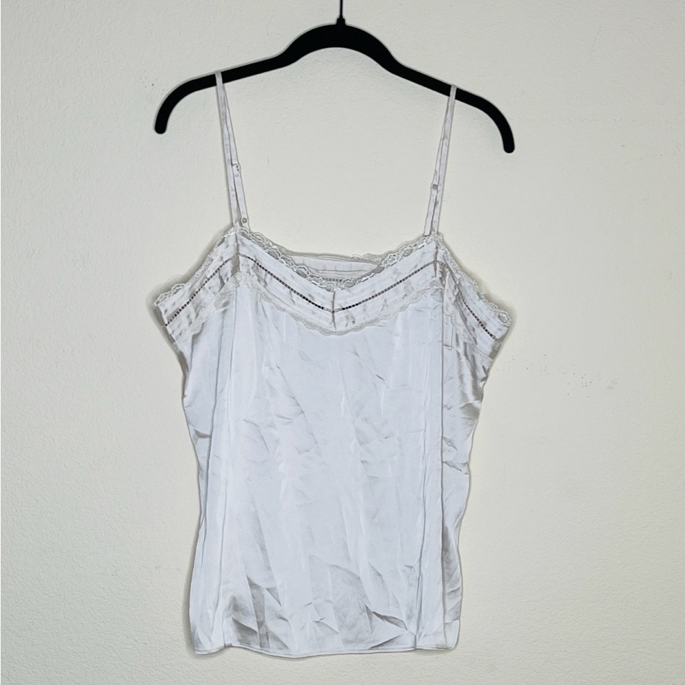 White House Black Market Champagne Lace Cami Size Medium